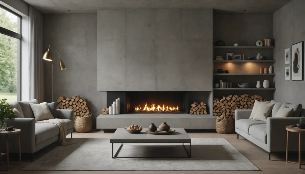 beton ciré sur cheminée