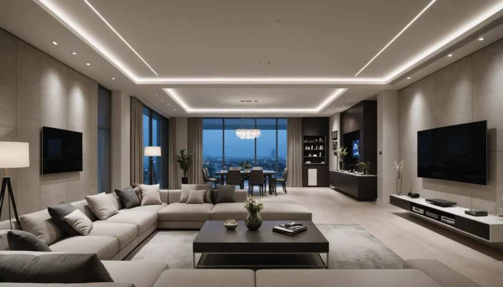 plafond suspendu moderne pour salon